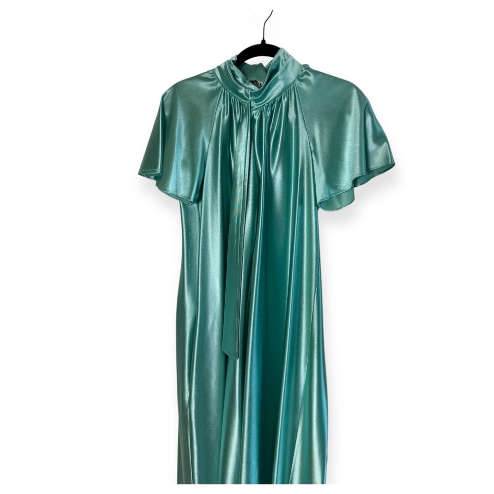 Vintage Long‎ Nightgown "Circa 2000" Color Aqua Sz Small USA Sexy Elegant Gown - Picture 3 of 8